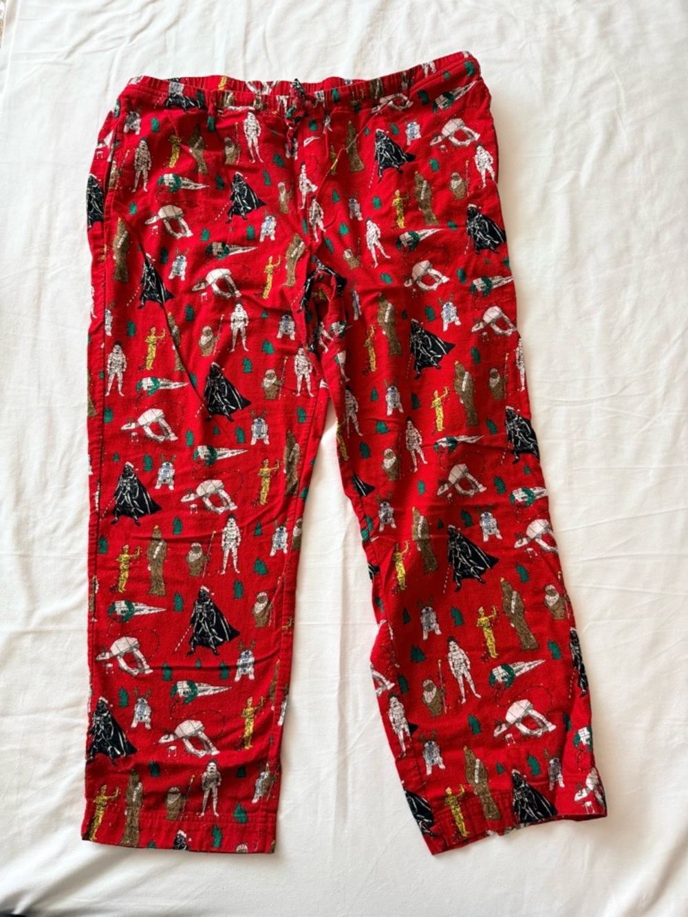 Women’s Hanna Andersson Star Wars Festive Red Character-Print Flannel Pants Xxl